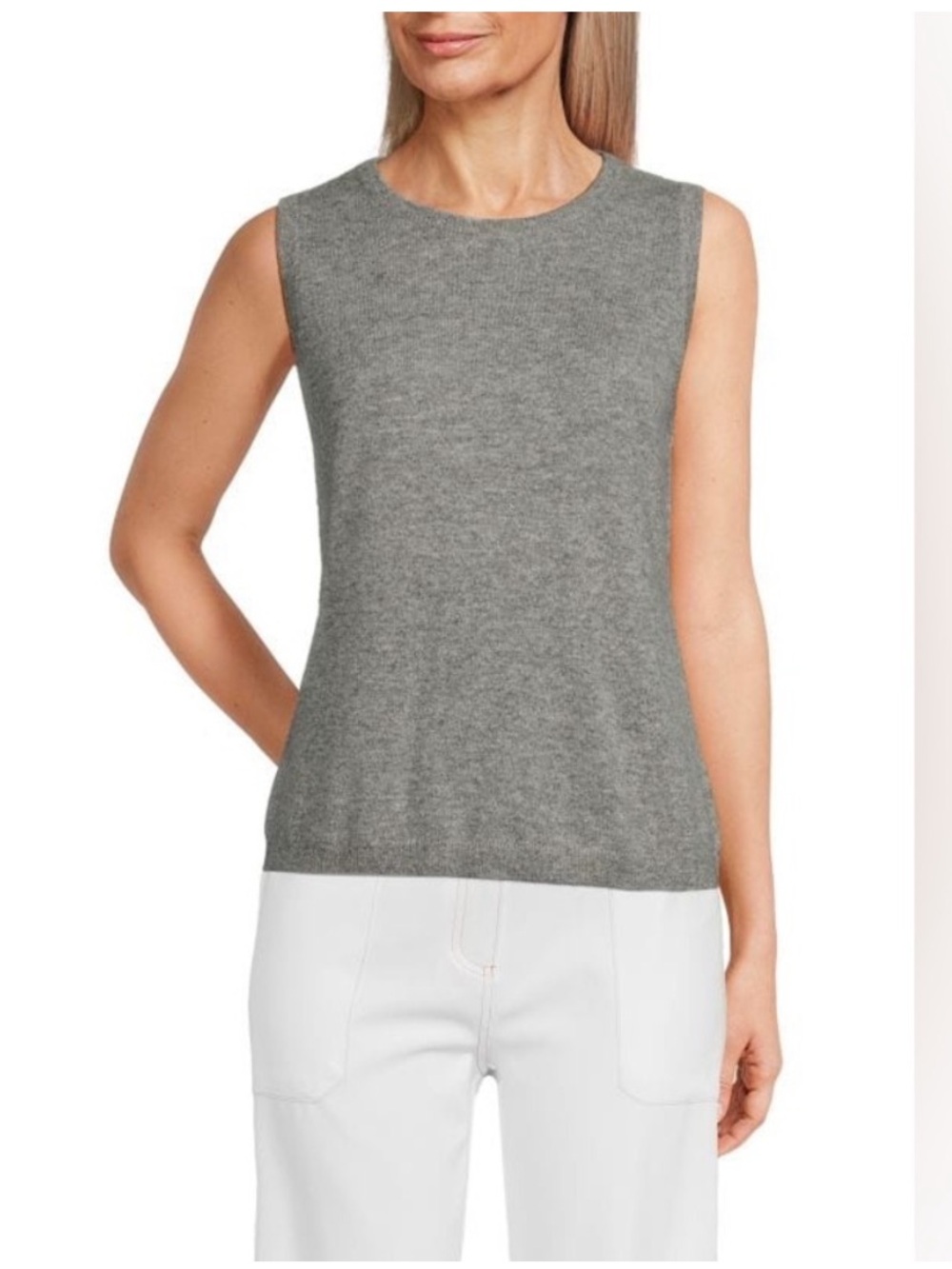 4102. BCBGMAXAZRIA Angora Wool knit top in Heather Grey NWT $140